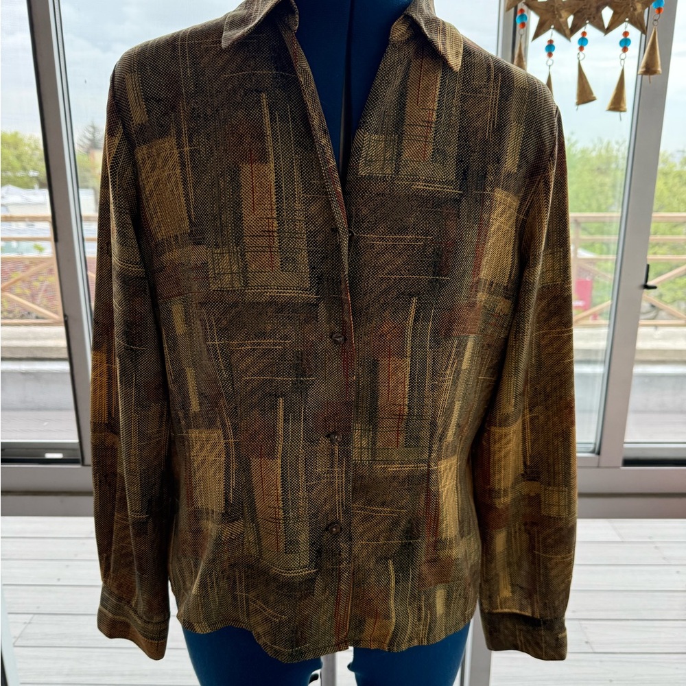 Vintage Geometric Button Down Shirt